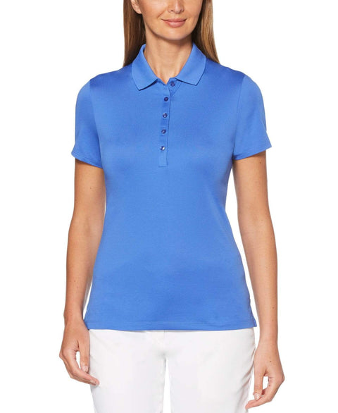 Womens Micro Hex Solid Polo Polos Amparo Blue / L