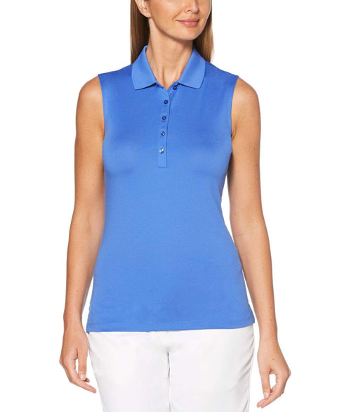 Womens Micro Hex Solid Polo Polos Amparo Blue / L