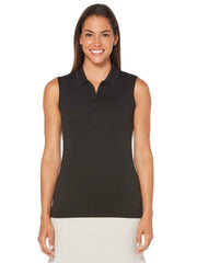 Womens Micro Hex Solid Polo Polos Caviar / XXL