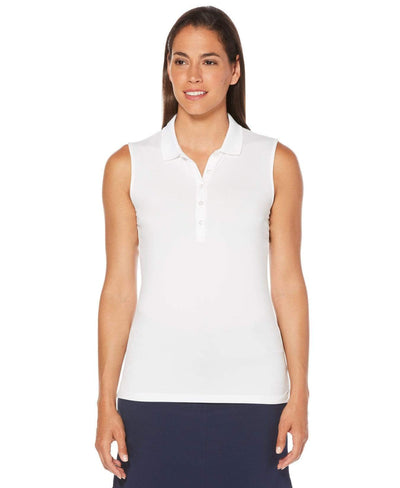 Womens Micro Hex Solid Polo Polos Bright White / M