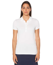 Womens Micro Hex Solid Polo Polos Bright White / L