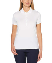 Womens Micro Hex Solid Polo Polos Brilliant White / M