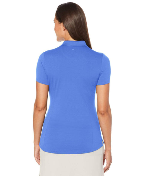 Womens Micro Hex Solid Polo Polos