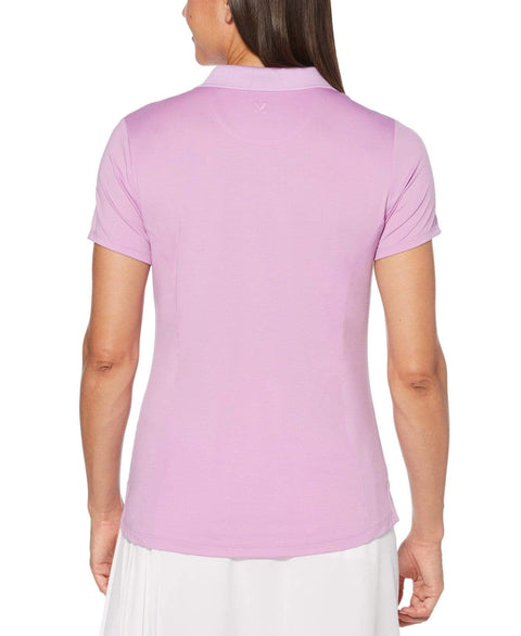 Womens Micro Hex Solid Polo Polos