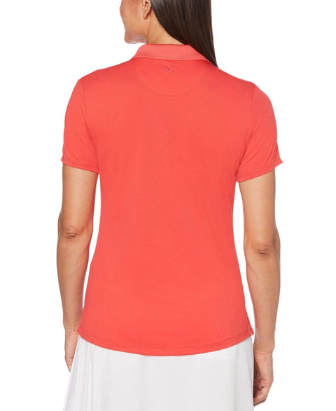 Womens Micro Hex Solid Polo Polos