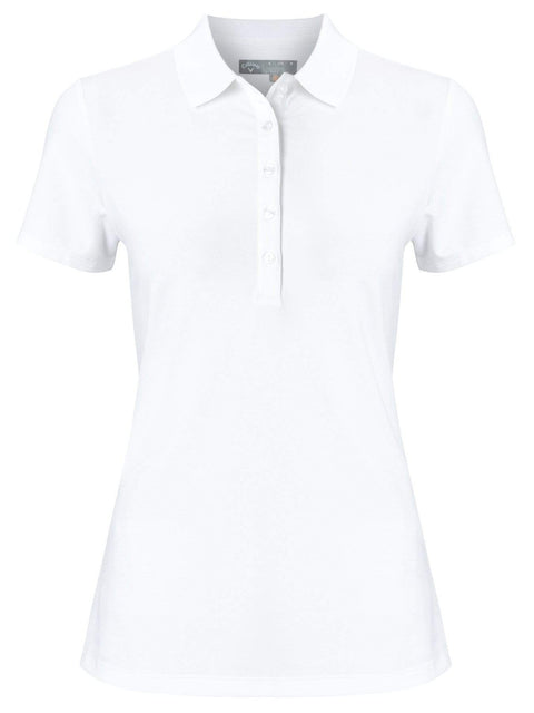 Womens Micro Hex Solid Polo Polos