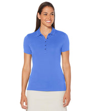 Womens Micro Hex Solid Polo Polos Dazzling Blue / XS