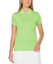 Womens Micro Hex Solid Polo Polos Jasmine Green / L