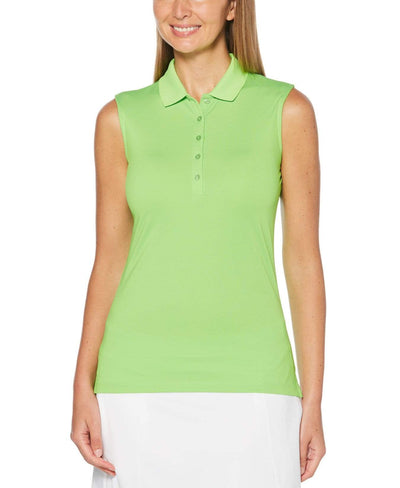 Womens Micro Hex Solid Polo Polos Jasmine Green / XL