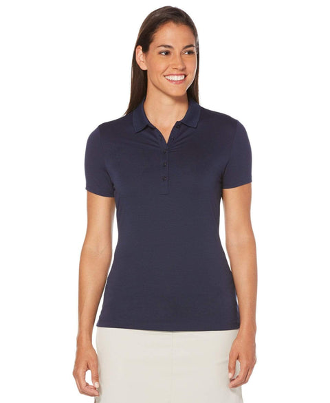 Womens Micro Hex Solid Polo Polos Peacoat / L