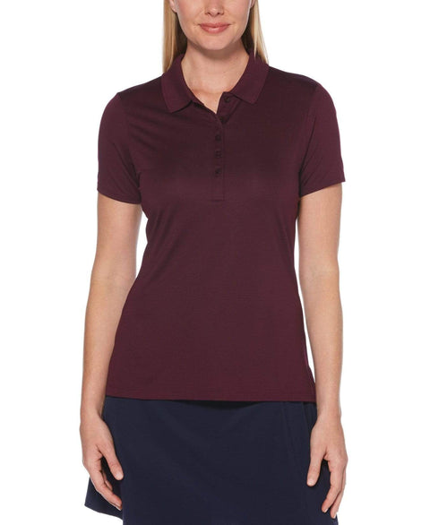 Womens Micro Hex Solid Polo Polos Pickled Beet / M