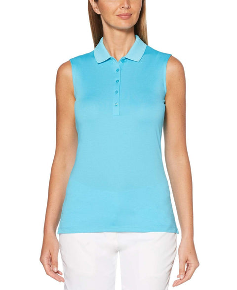 Womens Micro Hex Solid Polo Polos River Blue / XL