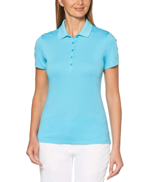 Womens Micro Hex Solid Polo Polos River Blue / XXL