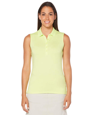 Womens Micro Hex Solid Polo Polos Sharp Green / L