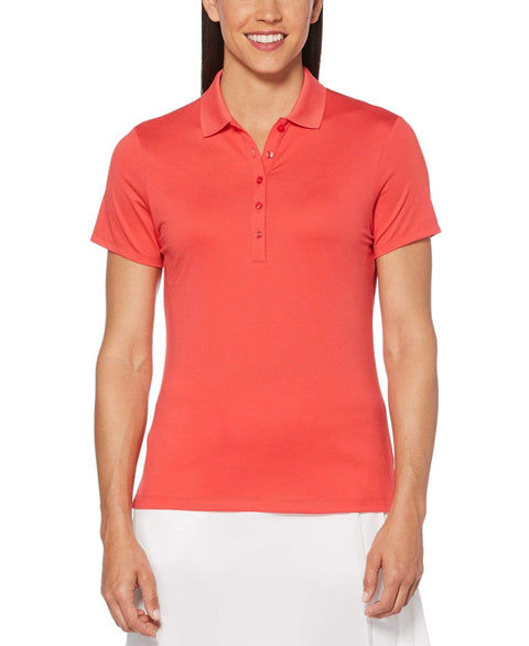 Womens Micro Hex Solid Polo Polos Teaberry / XXL