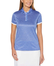 Womens Mini Geo Print Polo Polos Amparo Blue Heather / XS