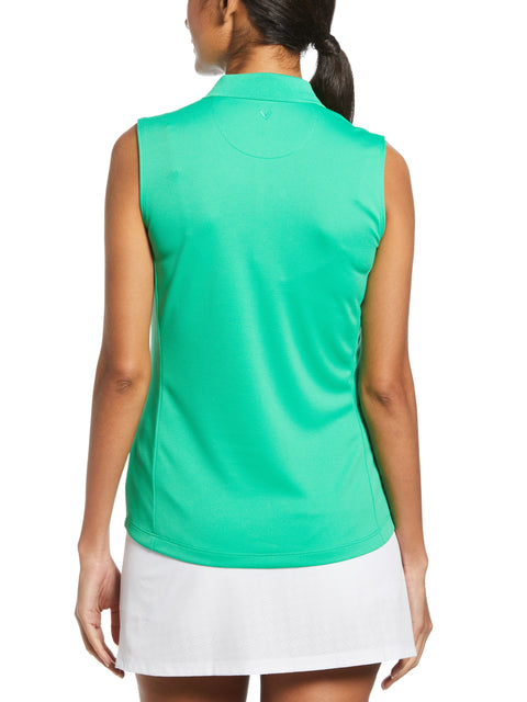 Womens Opti Dri™ Sleeveless Polo (Bright Green) 