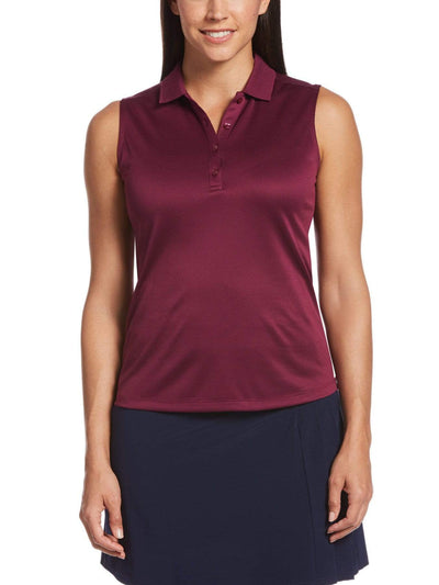 Womens Solid Knit Polo-Polos-Magenta Purple-XL-Callaway Apparel