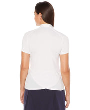 Womens Opti-Vent Engineered Stripe Polo Polos Bright White / M