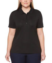 Womens Plus Micro Hex Polo Polos Caviar / 3X