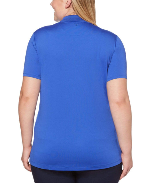 Womens Plus Micro Hex Polo Polos