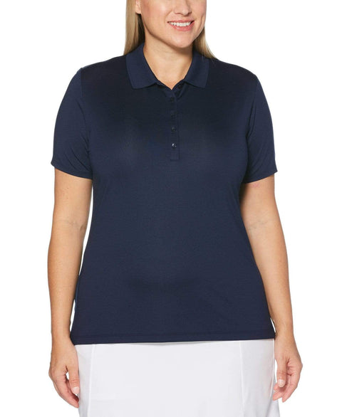 Womens Plus Micro Hex Polo Polos Peacoat / 3X