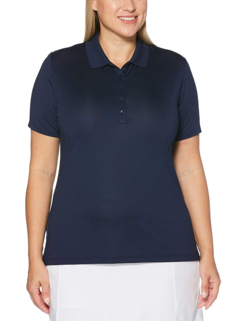 Womens Plus Micro Hex Polo-Polos-Peacoat-2X-Callaway