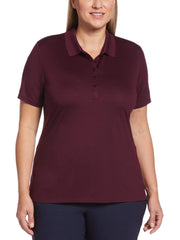 Womens Plus Micro Hex Polo Polos Pickled Beet / 3X