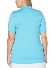 Womens Plus Micro Hex Polo Polos River Blue / 1X