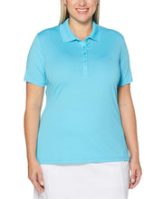 Womens Plus Micro Hex Polo Polos River Blue / 1X