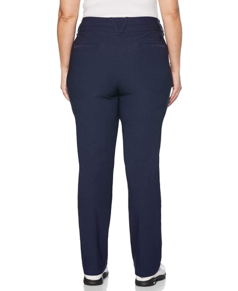 Womens Plus Pull-On Stretch Solid Pants Pants