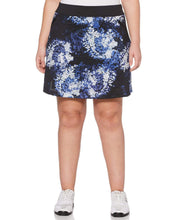 Womens Plus Stretch Brush Stroke Print Skort Skorts Caviar / 3X