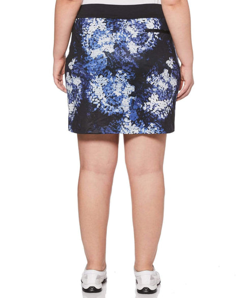 Womens Plus Stretch Brush Stroke Print Skort Skorts