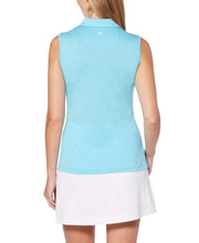 Womens Sleeveless 1/4 Zip Heather Polo Polos