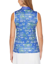 Womens Sleeveless Floral Printed Polo Polos