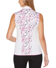 Womens Sleeveless Liquid Pink Printed Polo Polos