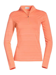 Womens Solid 1/4 Zip Shirt-Jackets-Fusion Coral-XXL-Callaway Apparel