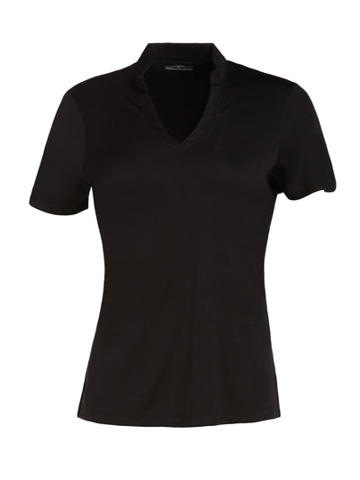 Womens Solid V-Neck Tee-Polos-Caviar-M-Callaway