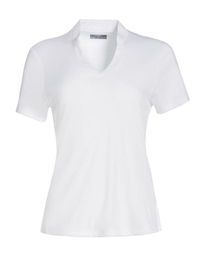 Womens Solid V-Neck Tee-Polos-Brilliant White-M-Callaway