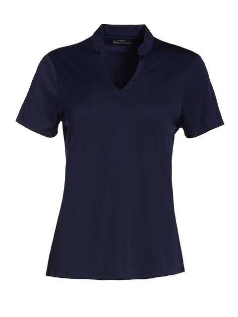 Womens Solid V-Neck Tee-Polos-Peacoat-XS-Callaway Apparel