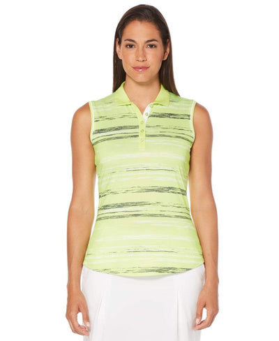 Womens Space Dye Striped Polo Polos Sharp Green / XS