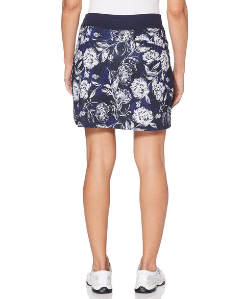 Womens Stretch Tropical Floral Print Knit Skort Skorts