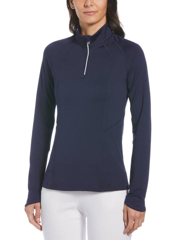  Callaway Women's Weather Series Swing Tech Sun Protection 1/4  Zip Long Sleeve Print Golf Shirt : Clothing, Shoes & Jewelry
