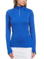 Womens Swing Tech Sun Protection 1/4 Zip Golf Shirt-Jackets-Blue Tattoo-XL-Callaway