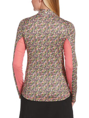 Womens Swing Tech Ditsy Print Sun Shirt-Polos-Callaway Apparel