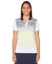 Womens Ventilated Ombre Splash Polo Polos Bright White / M