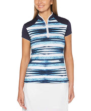 Womens Water Printed Polo Polos Peacoat / M